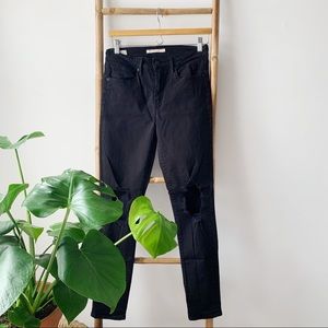 Levi’s 721 Black Distressed Skinny Jeans